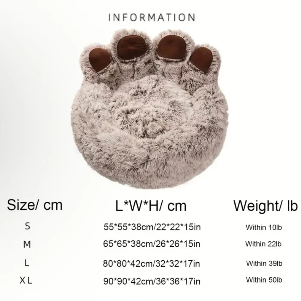 Friends Forever! NEW!! Grey bear paw dog bed!